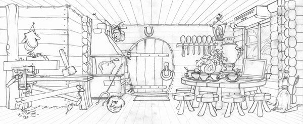 Русская изба раскраска