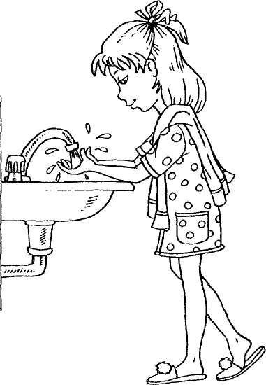 Раскраска дети умываются