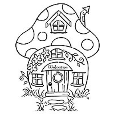 Домик грибок раскраска