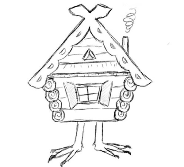 Избушка бабы яги рисунок для детей
