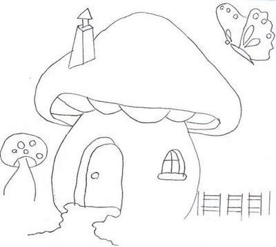 Домик гриб раскраска