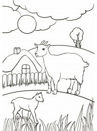 Домик козы раскраска