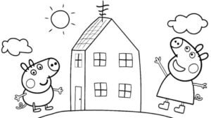 Свинка Пеппа дом раскраска
