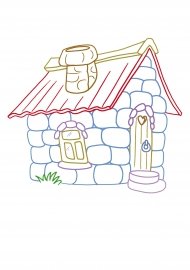 Домик для раскрашивания для детей три поросенка