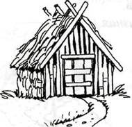 Домик из веток раскраска