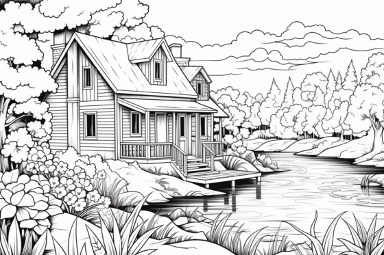 Раскраски домик на берегу (37 фото)