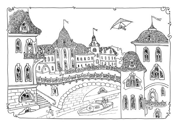 Древний город раскраска для детей