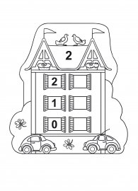 Раскраски для детей числовые домики