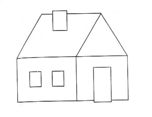 Трафарет дома для рисования для детей