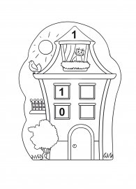Числовой дом раскраска для детей