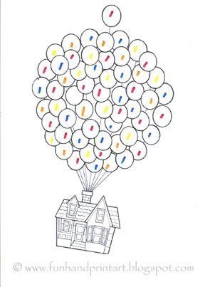 Раскраска домик на шариках
