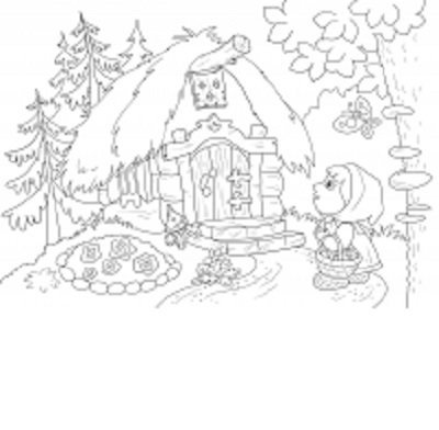Домик медведя раскраска