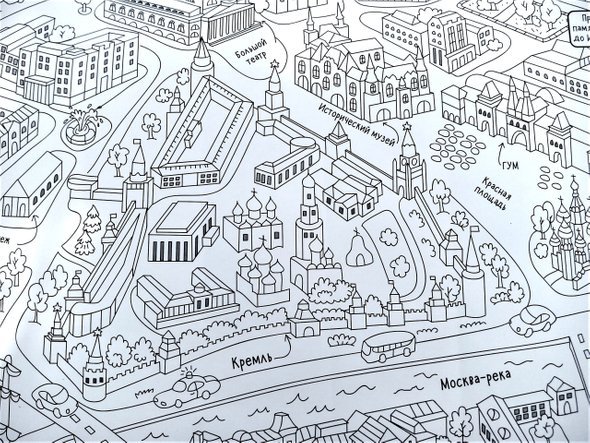 Карта Москвы для раскрашивания