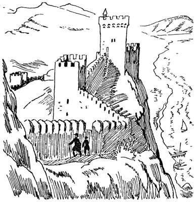 Судакская Генуэзская крепость рисунок