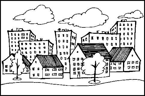 Изображения городов и поселков раскраска