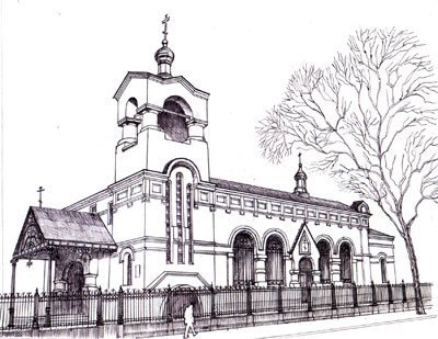 Покровский храм Ростов на Дону рисунок