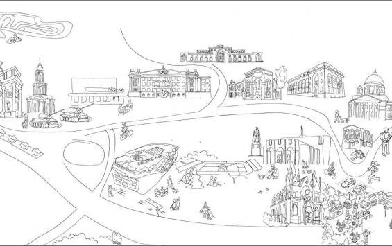 Курск достопримечательности вектор