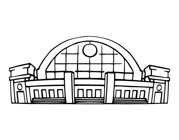 Железнодорожный вокзал раскраска для детей