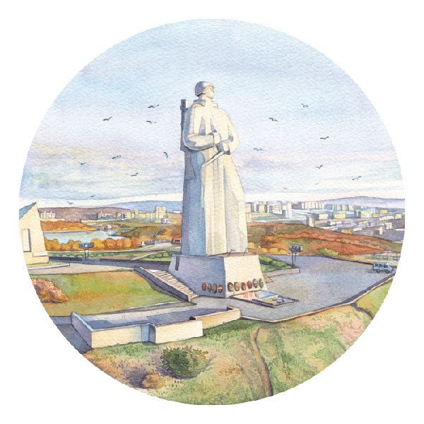 Памятник Алеше Мурманск вектор