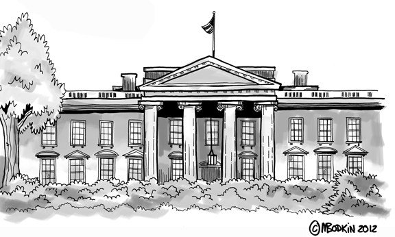 Белый дом карандашом