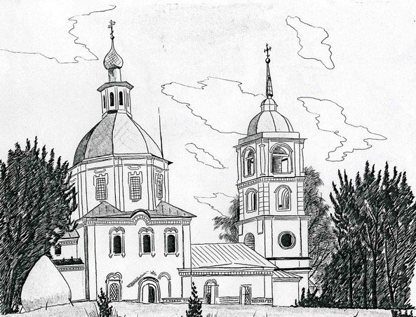 Ильинская Церковь Серпухов рисунок