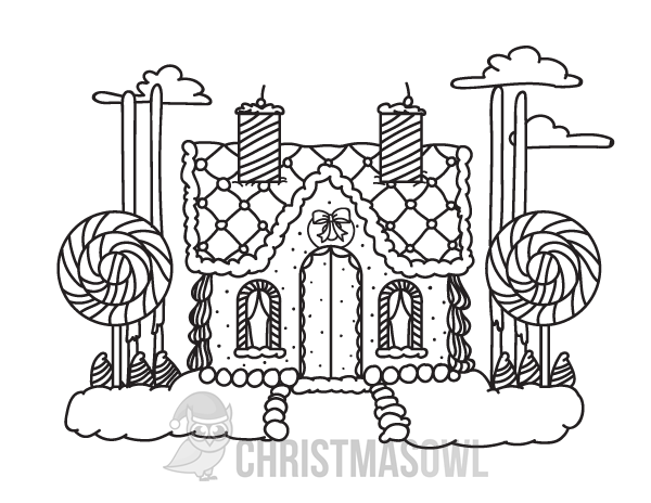 Пряничный замок раскраска