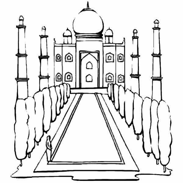 Тадж-Махал Индия раскраска