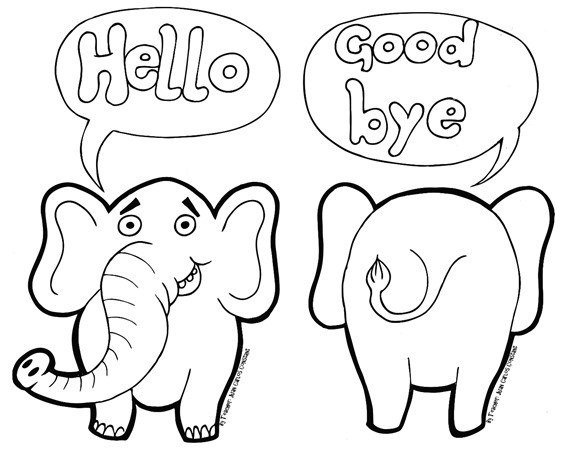 Hello раскраска английский