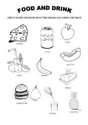 Beverages раскраска английский