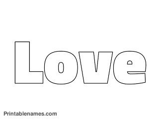 Буквы Love трафарет