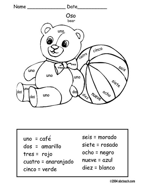 Задания на испанском