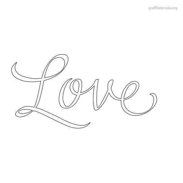Надпись с любовью трафарет