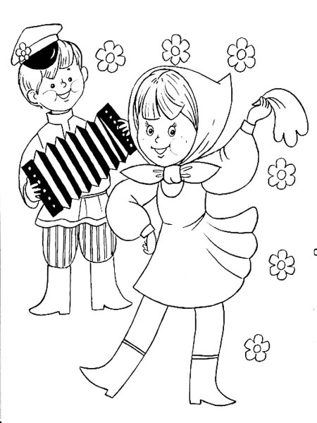 Гармошка раскраска для детей