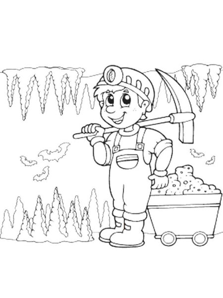 Раскраска Шахтера для детей