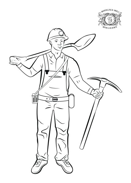 Раскраска Шахтера для детей