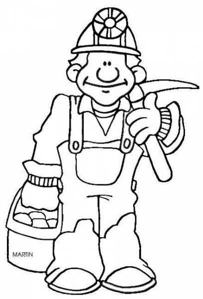 Раскраска Шахтера для детей