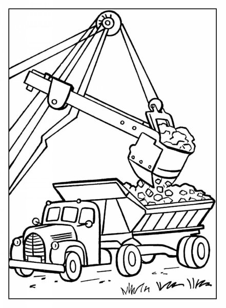 Строительные машины / раскраска