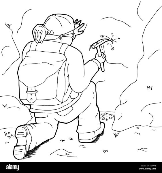 Геолог раскраска для детей