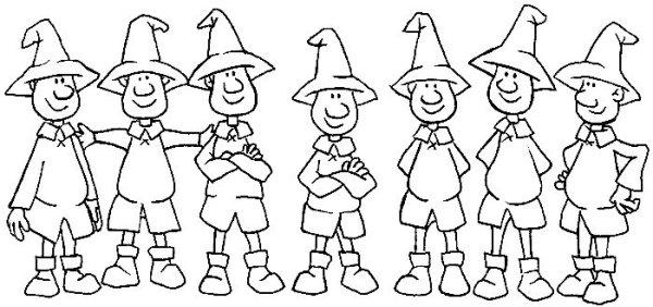 Семеро храбрецов братья Гримм раскраска