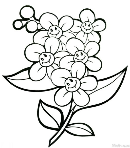 Букет цветов раскраска для детей