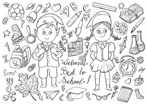 Раскраска плаката на день знаний