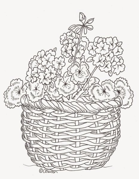 Корзинка раскраска для детей