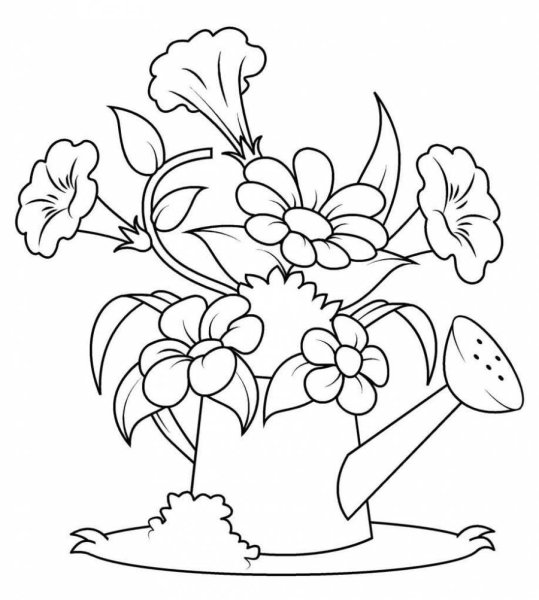 Букет цветов раскраска для детей