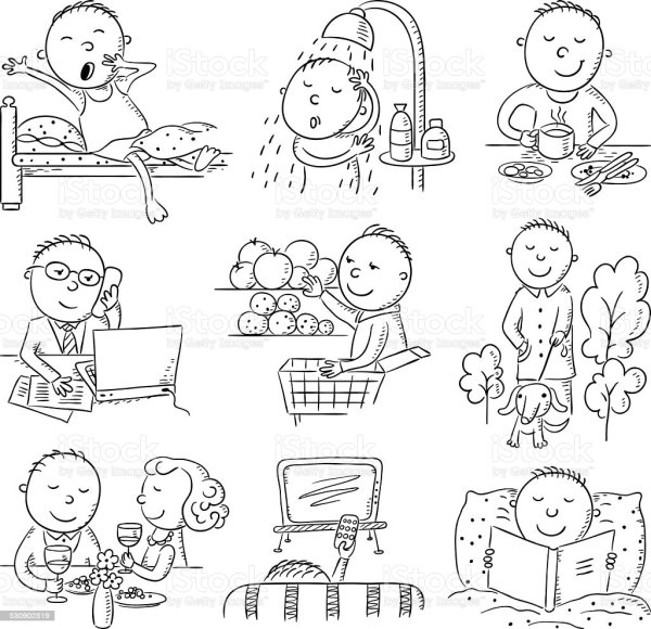 Распорядок дня раскраска для детей