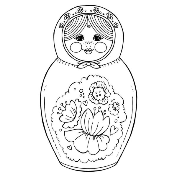 Матрешка раскраска для детей