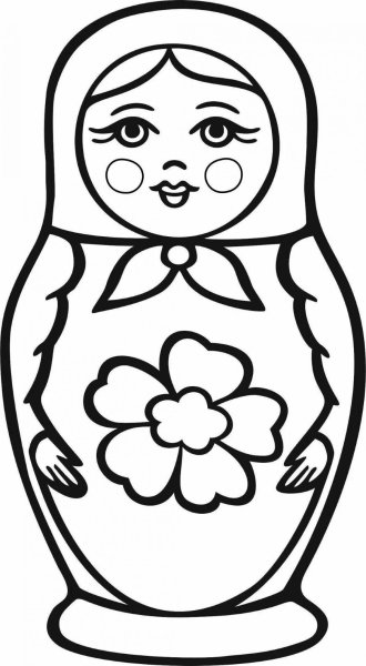Матрешка трафарет
