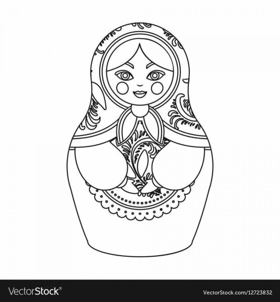 Матрешка черно белая