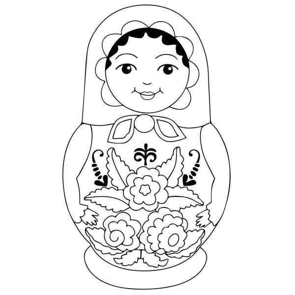 Раскраска Матрешка