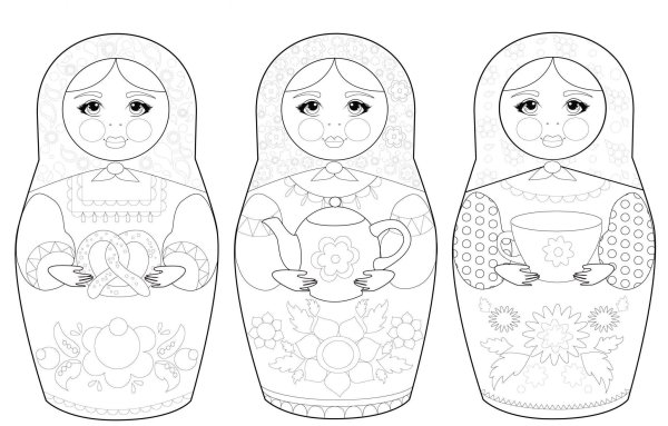 Полхов-Майданская Матрешка раскраска