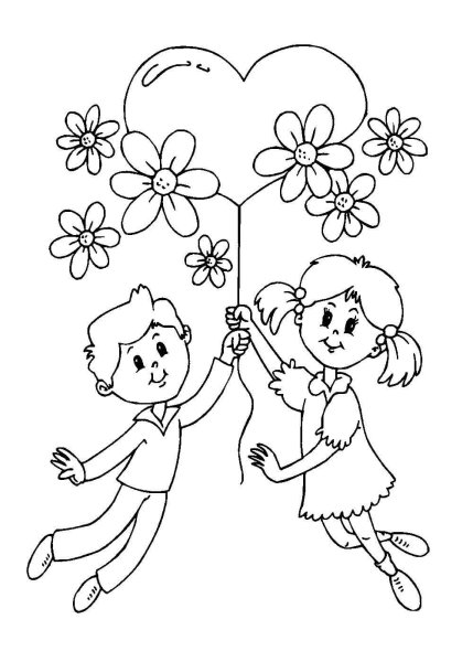 Рисунок ко Дню матери раскраска